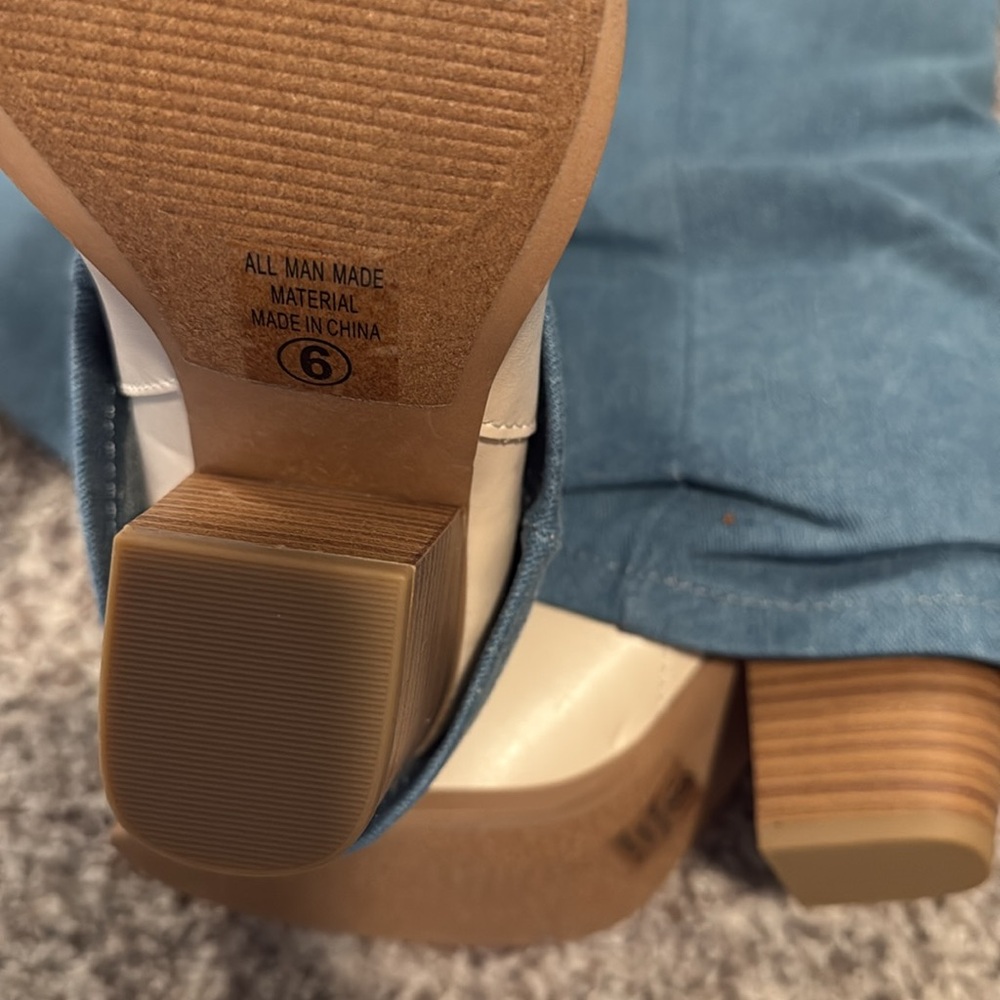 New Denim and Cream Western Women's Boots - Picture 4 of 4